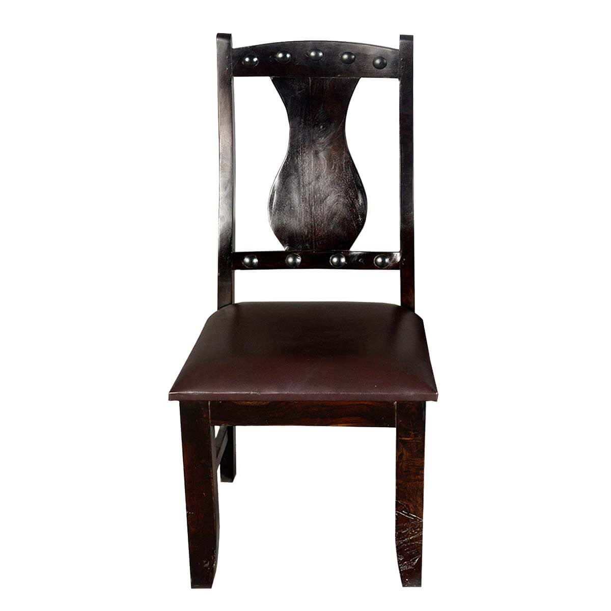 Vase-back Solid Wood Leather Ergo-dynamic Dining Chair