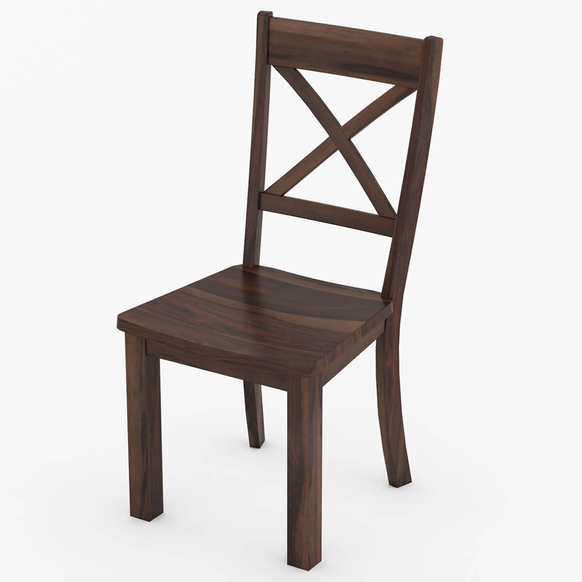 Anacortes Handcrafted Rustic Solid Rosewood Cross Back Dining Chair