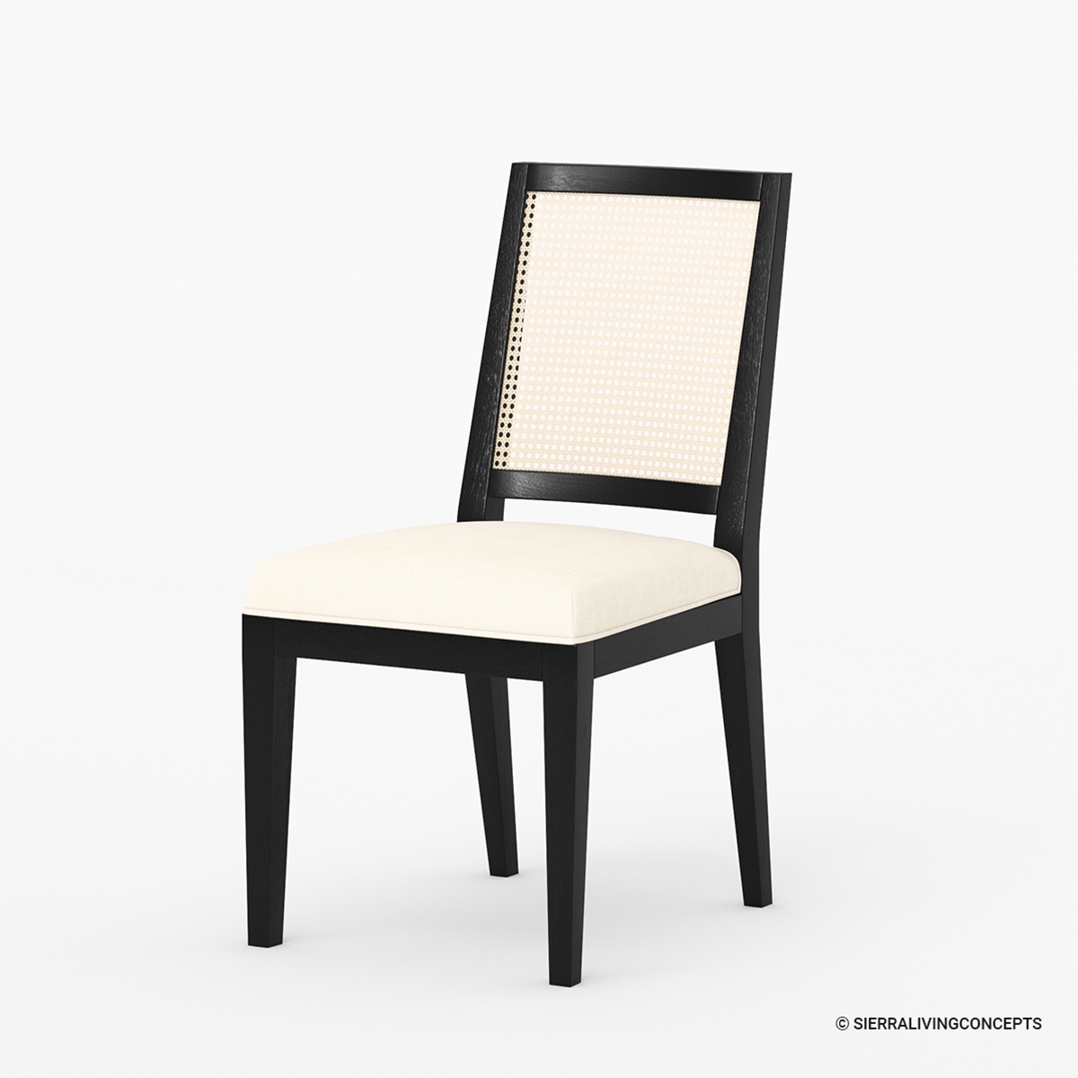 Varberg Solid Wood Cane Upholstered Dining Chair